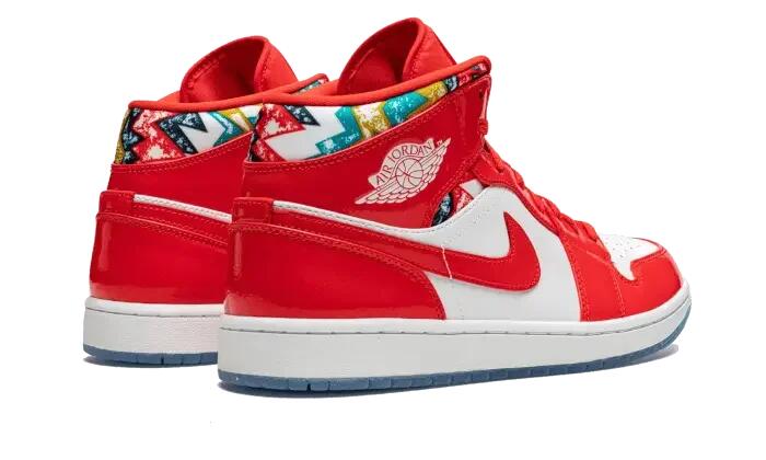 Jordan 1 Mid Barcelona Sweater Red Patent 3/4