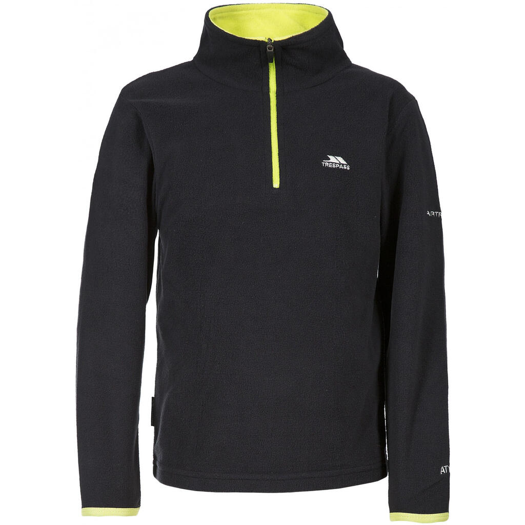 Childrens Boys Etto Half Zip Fleece Top (Black)
