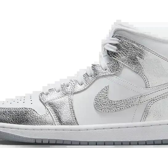 Jordan 1 Mid SE Metallic Silver - Women's