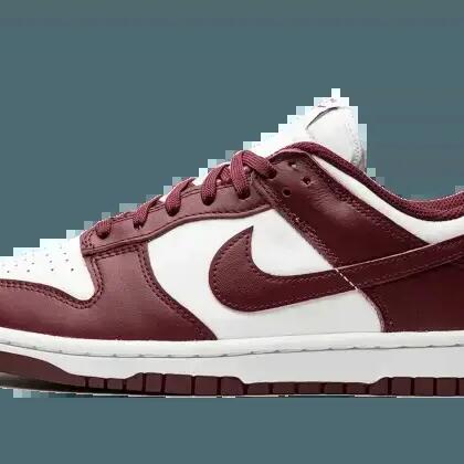 Unisex - Lifestyle - Shoes - Leather low-cut Dunk Low - Bordeaux/White
