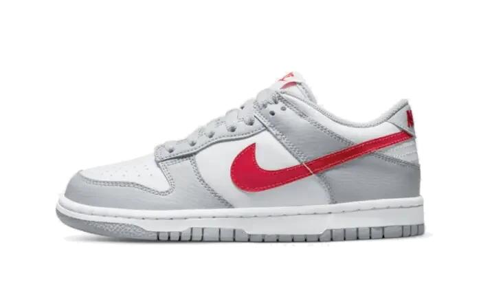 Nike Dunk Low White Wolf Grey University Red (GS) 1/3