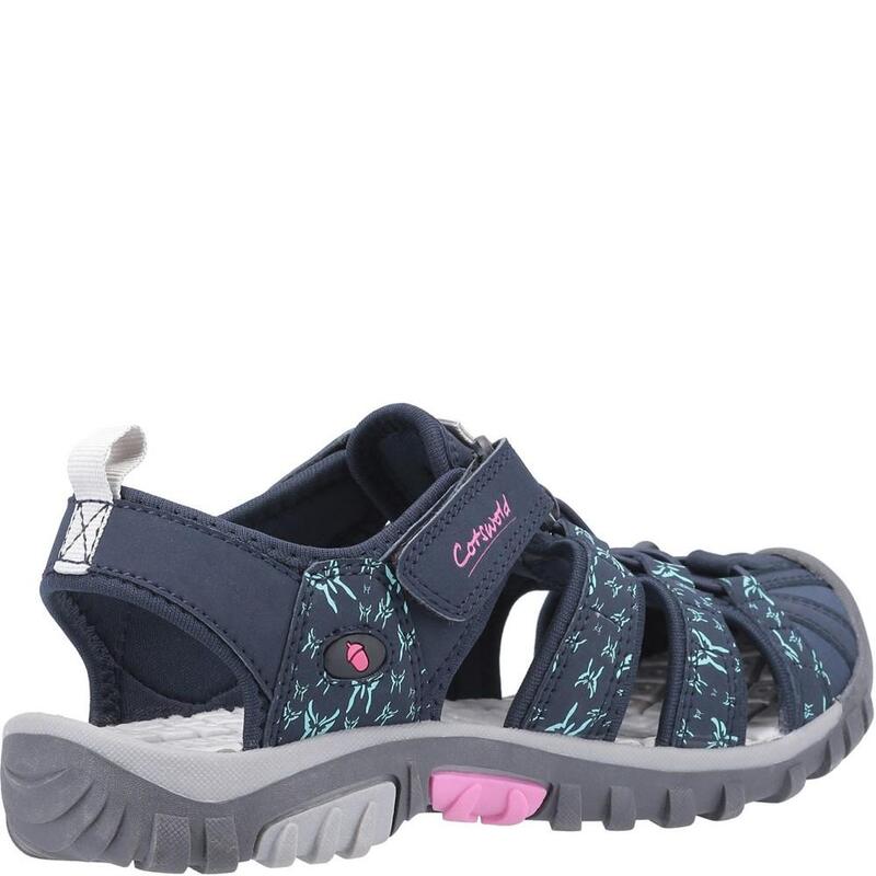 Sandhurst Klettverschluss Sandale Damen Navy/Pink