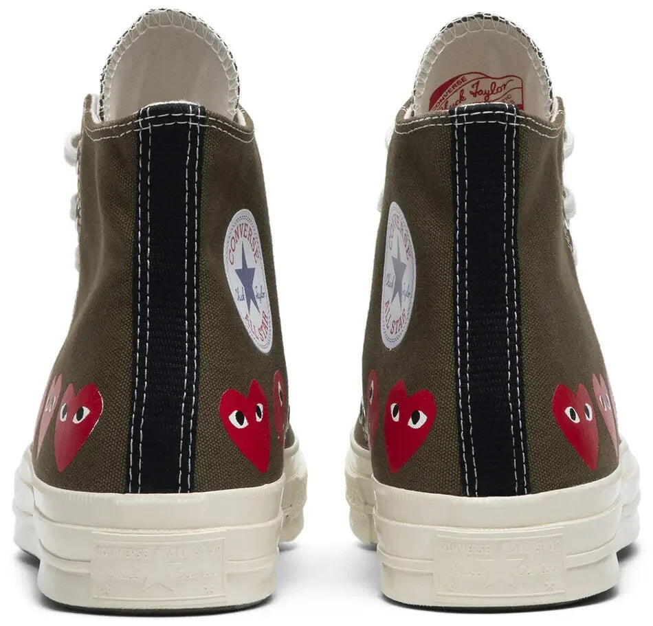 Converse Chuck Taylor All Star 70 Hi Comme des Garcons PLAY Multi-Heart Green 4/5