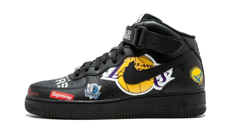 Nike Air Force 1 Mid Supreme NBA Black 1/4
