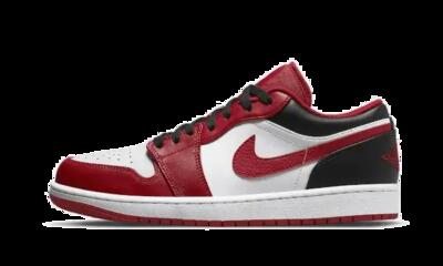 Scarpe - sport walking - Kids - pelle stile Bulls - Jordan 1 Low - White/Red