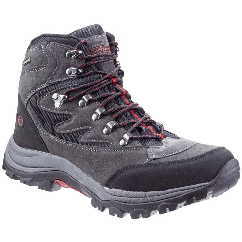 Mens Oxerton Waterproof Memory Foam Hiking Boots (Grey)