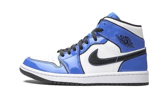 Schoenen - basketbal - jordan 1 mid - signal blue/white/black