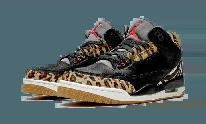 Zapatillas - baloncesto - estampado animal - jordan 3 - negro/moka oscuro 3/5