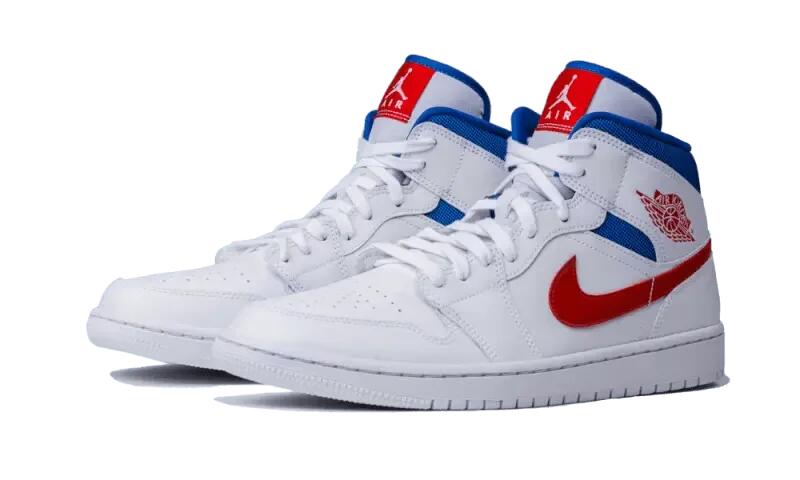 Jordan 1 Mid White Red Royal (W) 2/4