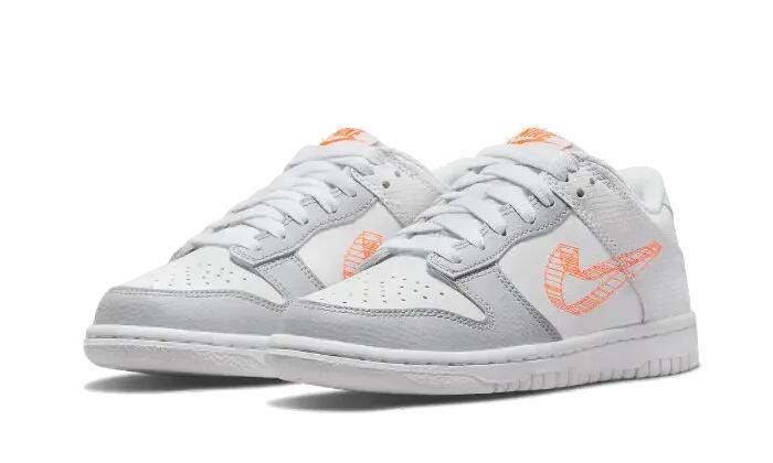 Nike Dunk Low 3D Swoosh White Grey (GS) 2/3