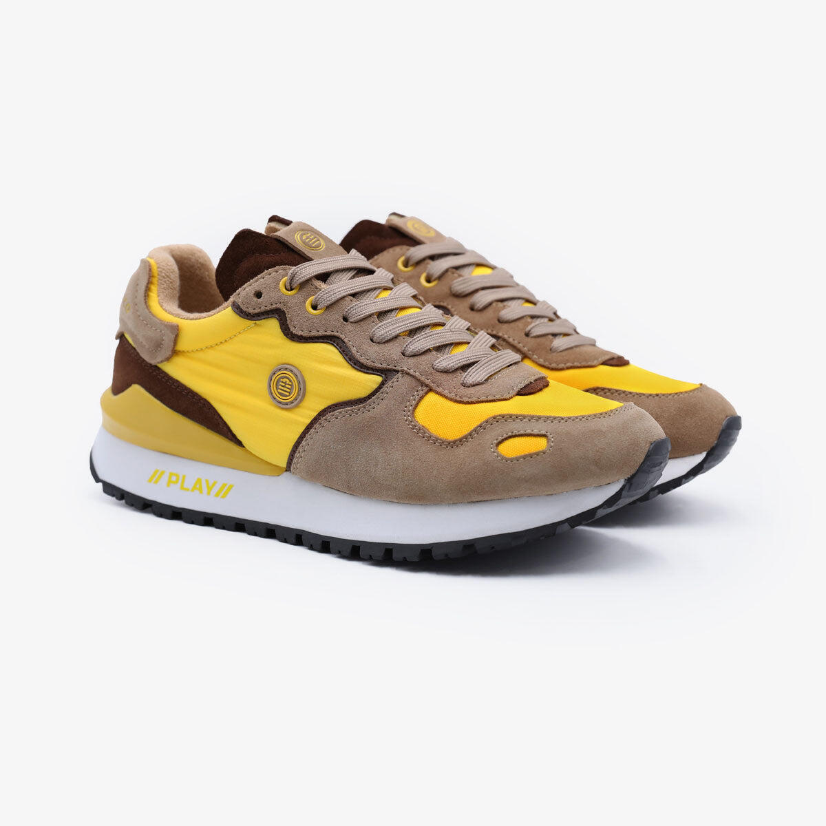 Sneakers Praloup giallo kaki e marrone 1/6