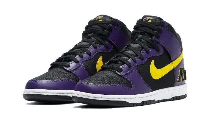 Nike Dunk High EMB Lakers 3/4