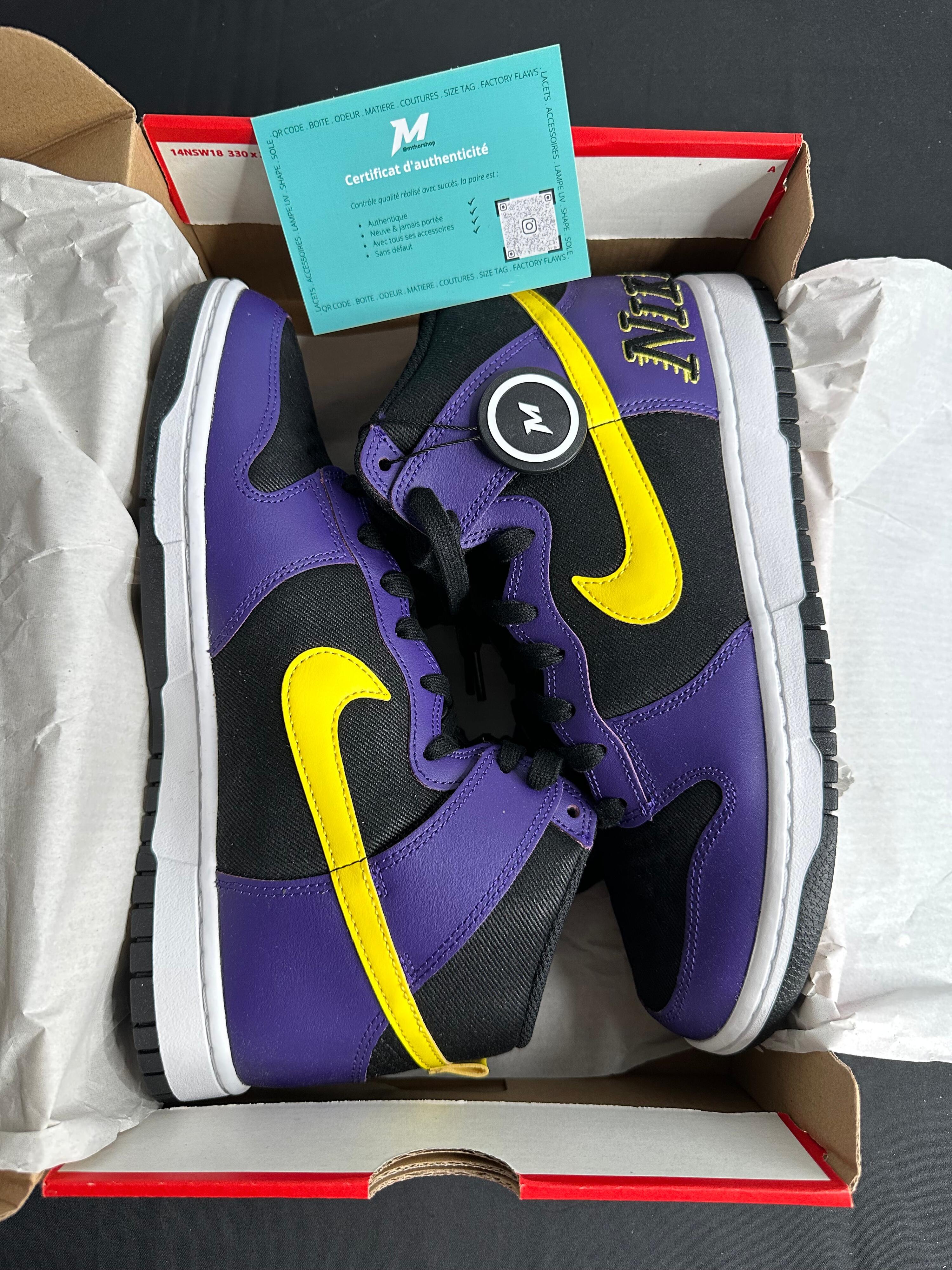 Nike Dunk High EMB Lakers 2/4