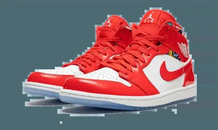 Jordan 1 Mid Barcelona Sweater Red Patent 2/4