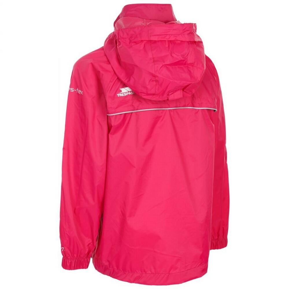 Regenjacke Qikpac X Kinder Cassis-Rot 2/4