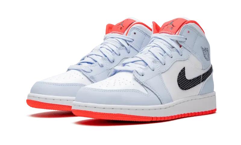 Air Jordan 1 Mid Half Blue Polka Dot Swoosh (GS) 2/4