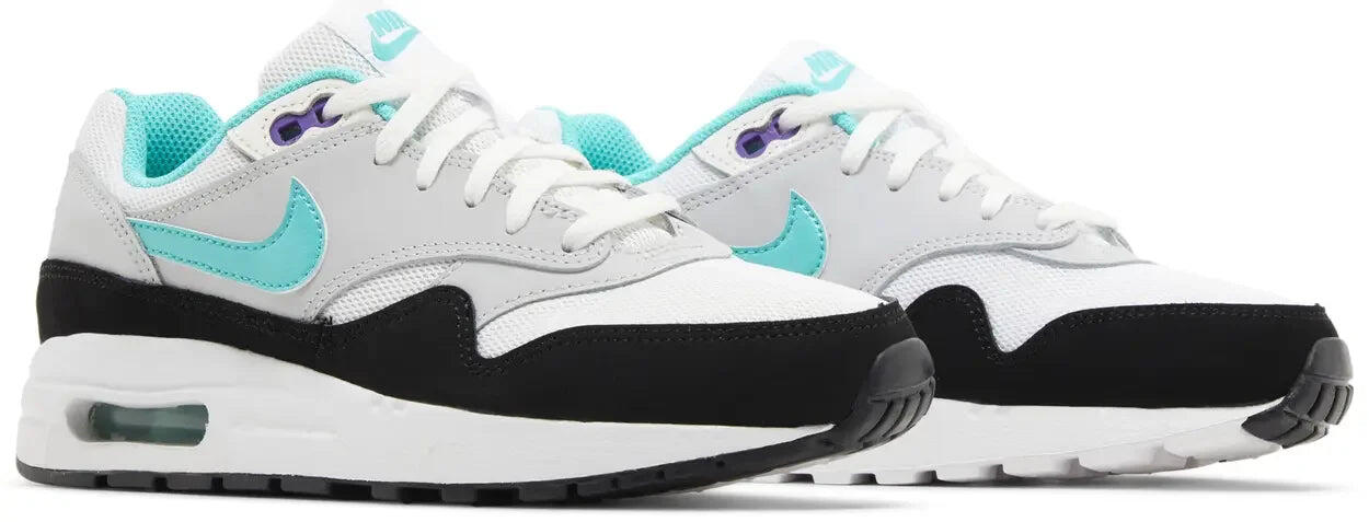 Nike Air Max 1 White Pure Platinum Court Purple Hyper Jade (GS) 5/5
