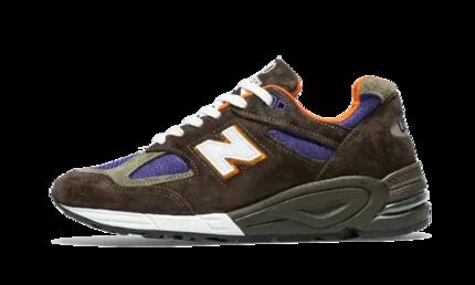 Zapatillas - Running - Hombre - Premium, Cómodas - 990 V2 - Marrón/Gris/Púrpura