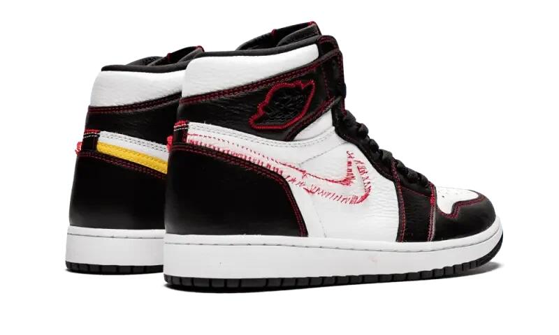 Air Jordan 1 Retro High Defiant White Black Gym Red 3/4