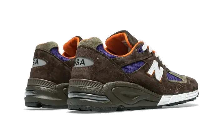 Schoenen - hardlopen - 990 v2 made in usa - bruin/grijs/paars 3/4