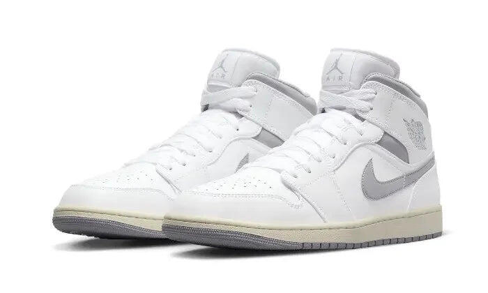Basketballschuhe - air jordan 1 mid - weiß/neutrales grau 2/3