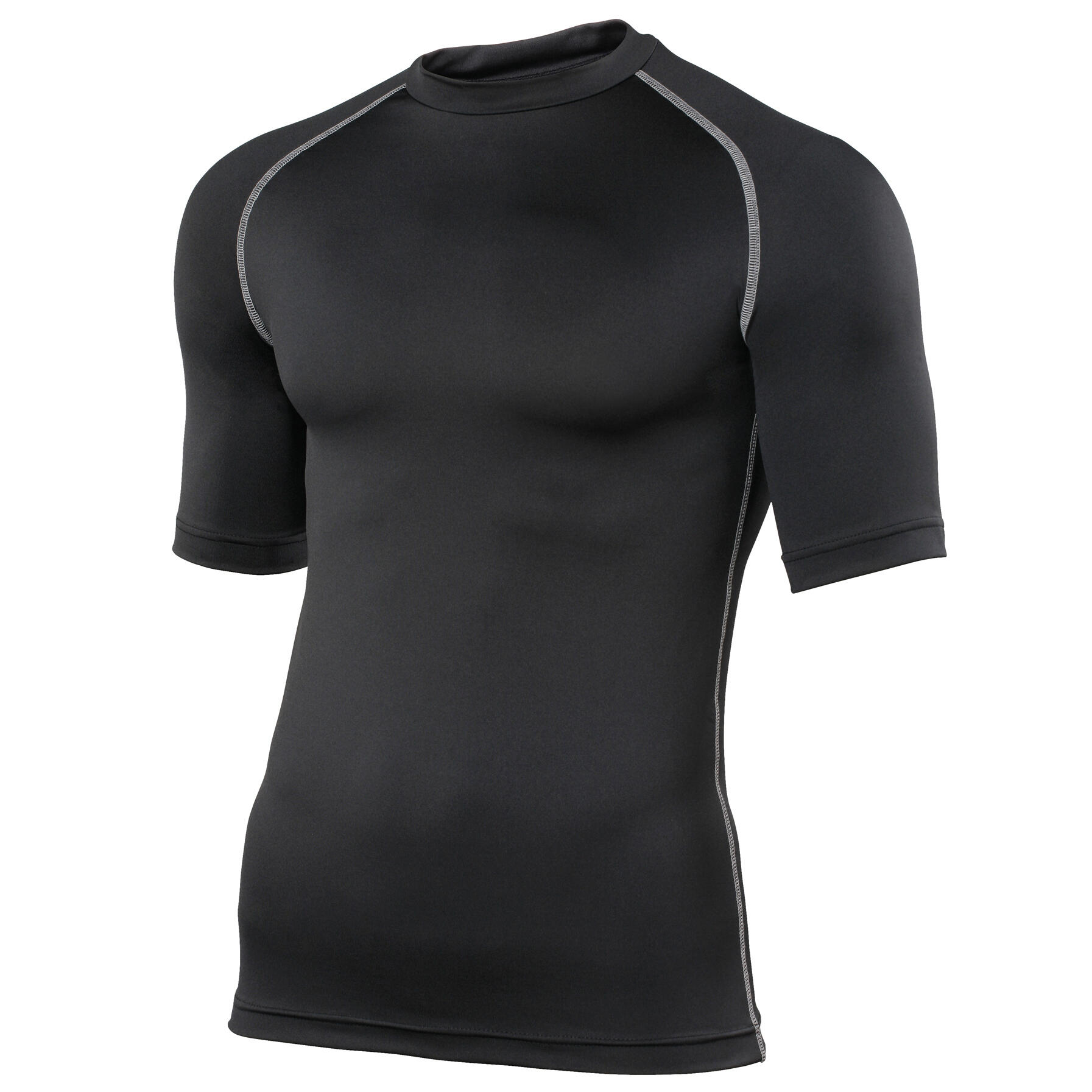 Mens Sports Base Layer Short Sleeve TShirt (Black) 1/3