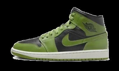Schoenen - basketbal - air jordan 1 mid - zwart/altitude green