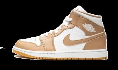 Schoenen - basketbal - jordan 1 mid - mid-top - tan gum/wit