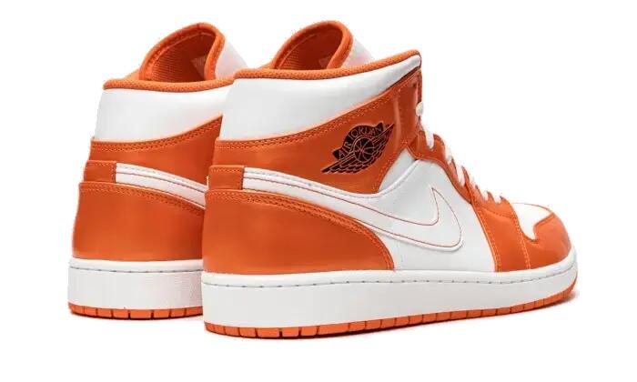Herren - basketball - jordan 1 mid - orange/schwarz 3/4