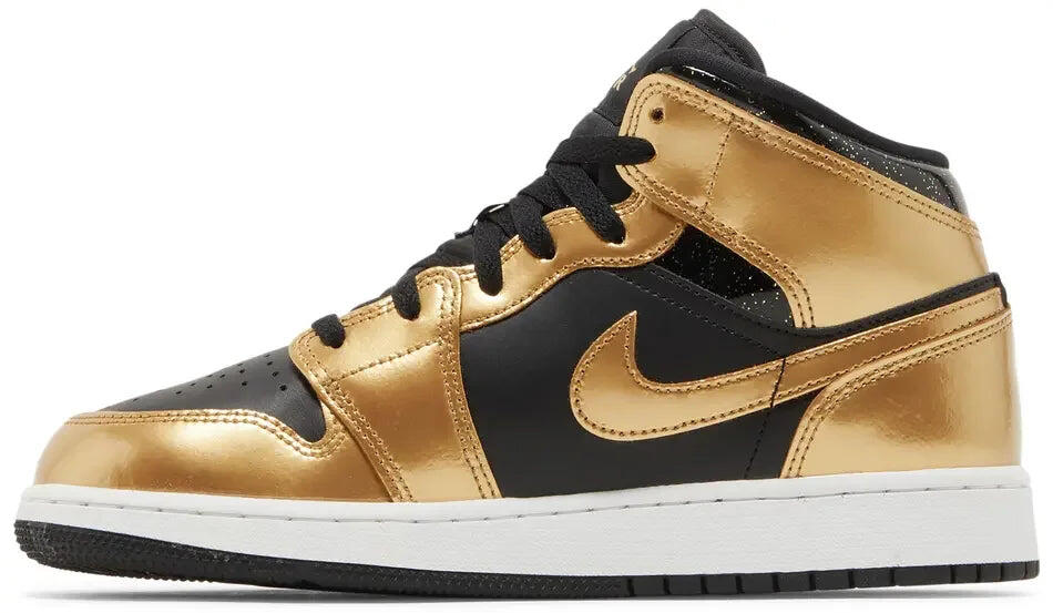 Air Jordan 1 Mid SE Metallic Gold Black (GS) 3/6