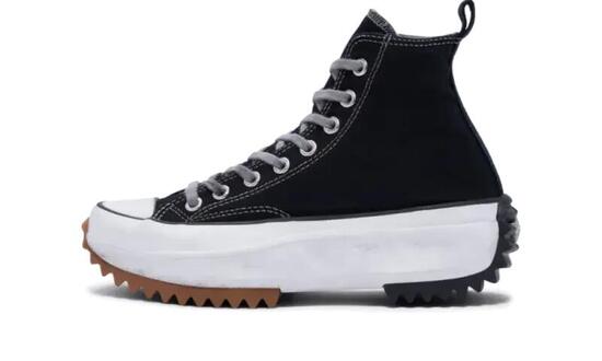 Converse Run Star Hike Hi Black White Gum Distressed