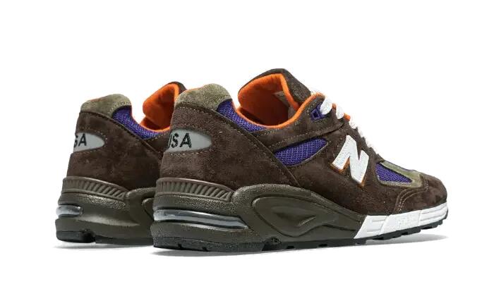 Scarpe - Running - Uomo - Confortevoli, resistenti - 990 V2 - Marrone/Viola 3/4
