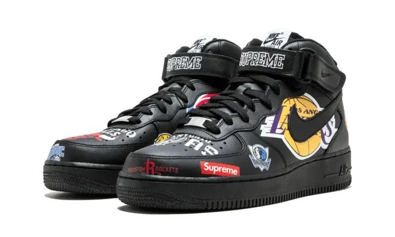 Nike Air Force 1 Mid Supreme NBA Black 2/4