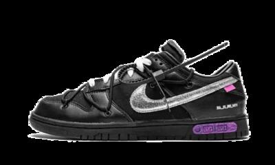 Sneakers - lifestyle - dunk low off-white lot 50 - lage street - zwart