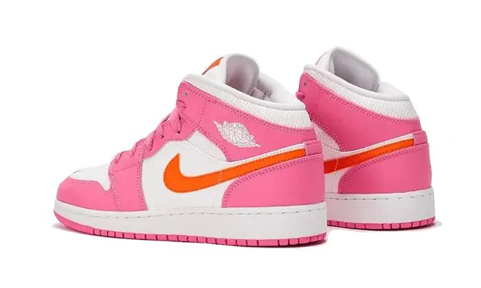 Air Jordan 1 Mid Pinksicle Safety Orange 3/4