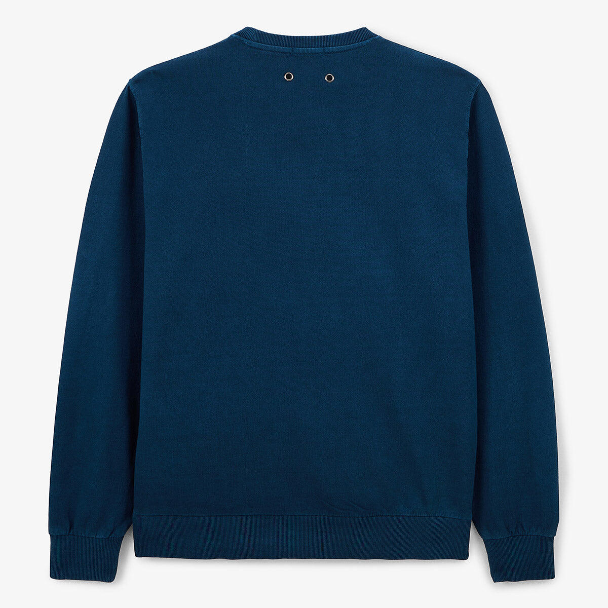 Sudadera con cuello redondo Archives teñida en azul ópalo desgastado, de algodón 3/6