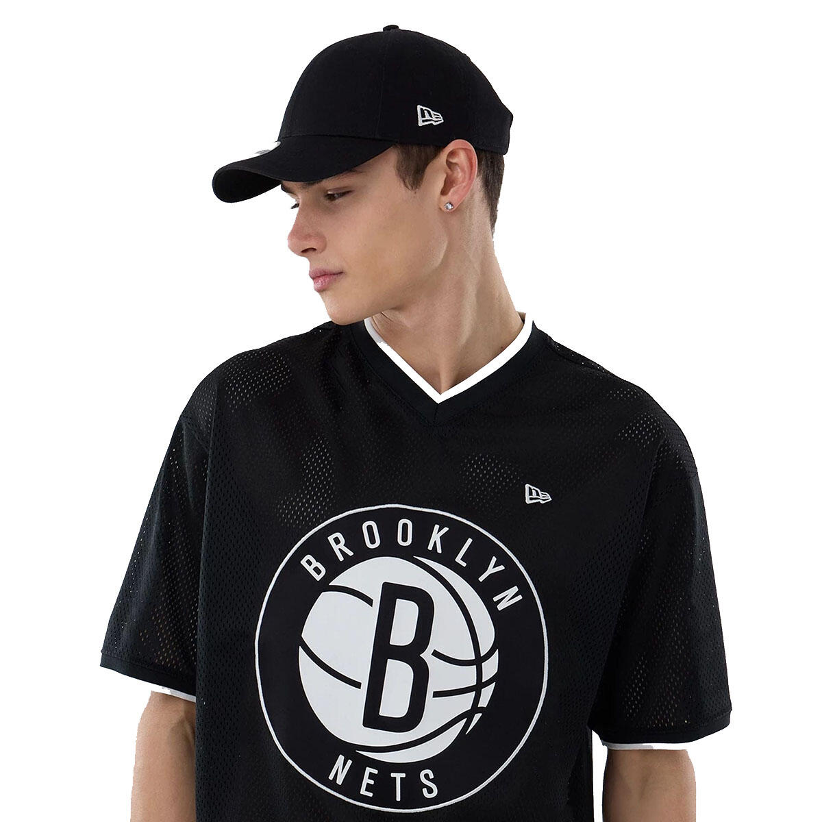 New Era Herren T-Shirt Mesh Oversized NBA Brooklyn Nets Logo 4/7