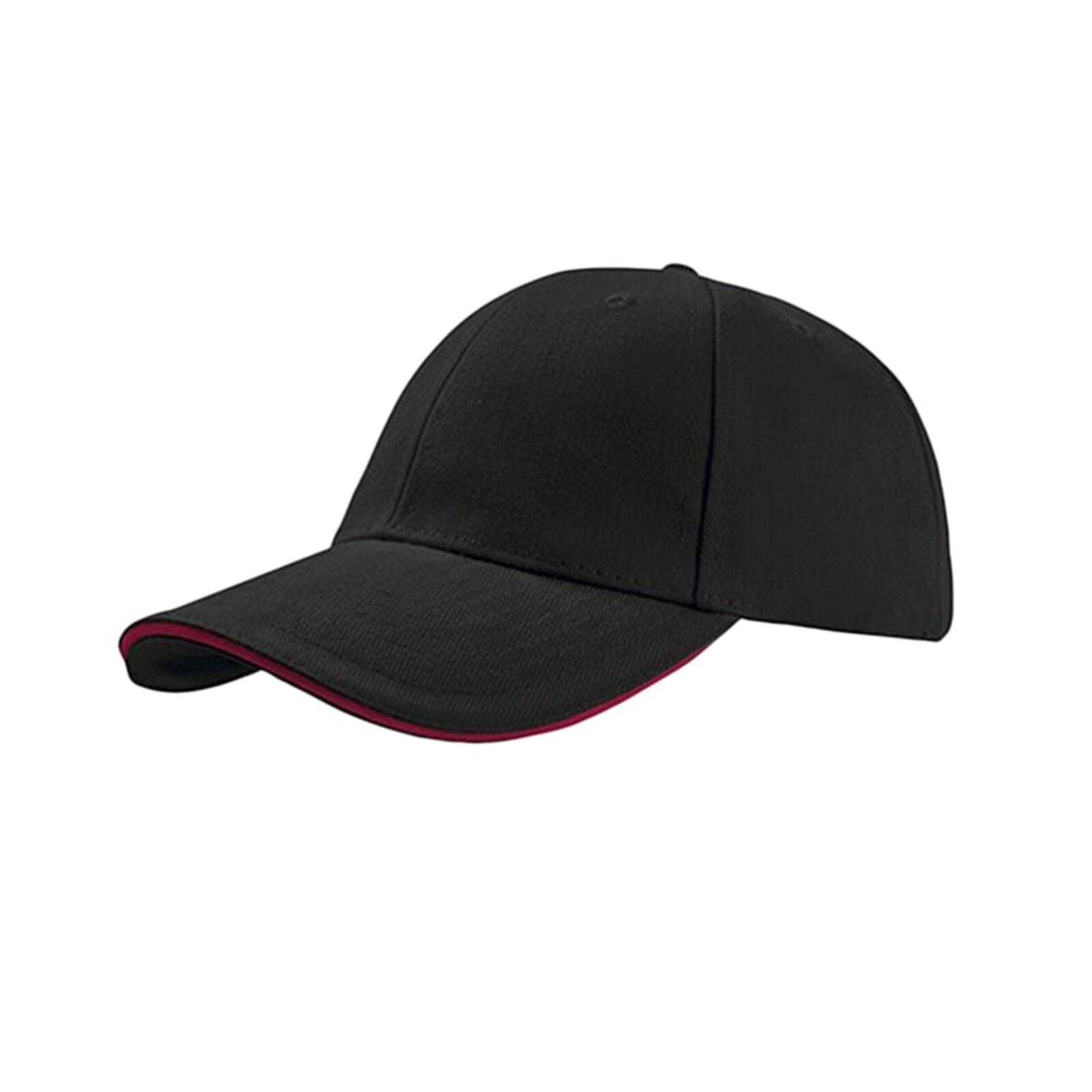 Cappello sandwich in cotone misto spesso (nero/rosso)