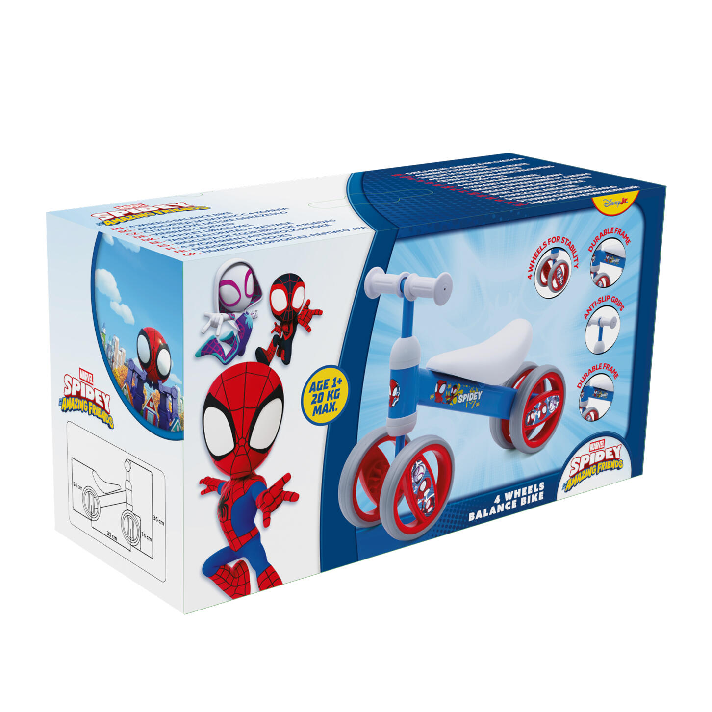 Jungen-Balancefahrrad mit 4 Rädern Spidey, blau 3/5