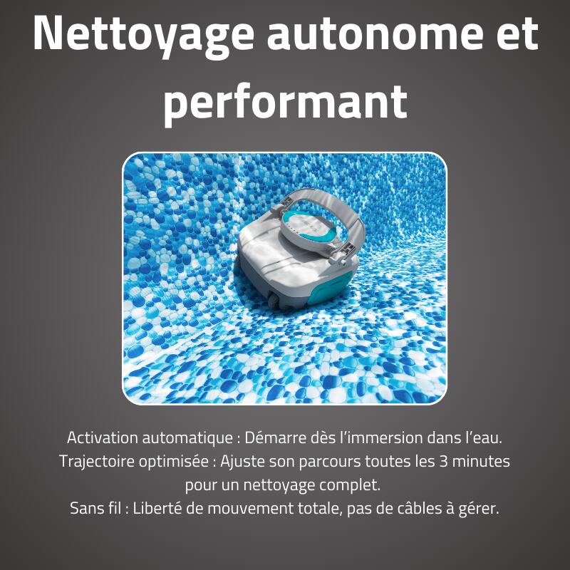 Bestway Robot piscine sans fil Quartz nettoyage fond plat 10 m² max 3/7