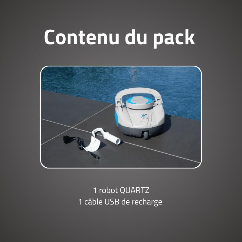 Bestway Robot piscine sans fil Quartz nettoyage fond plat 10 m² max 5/7