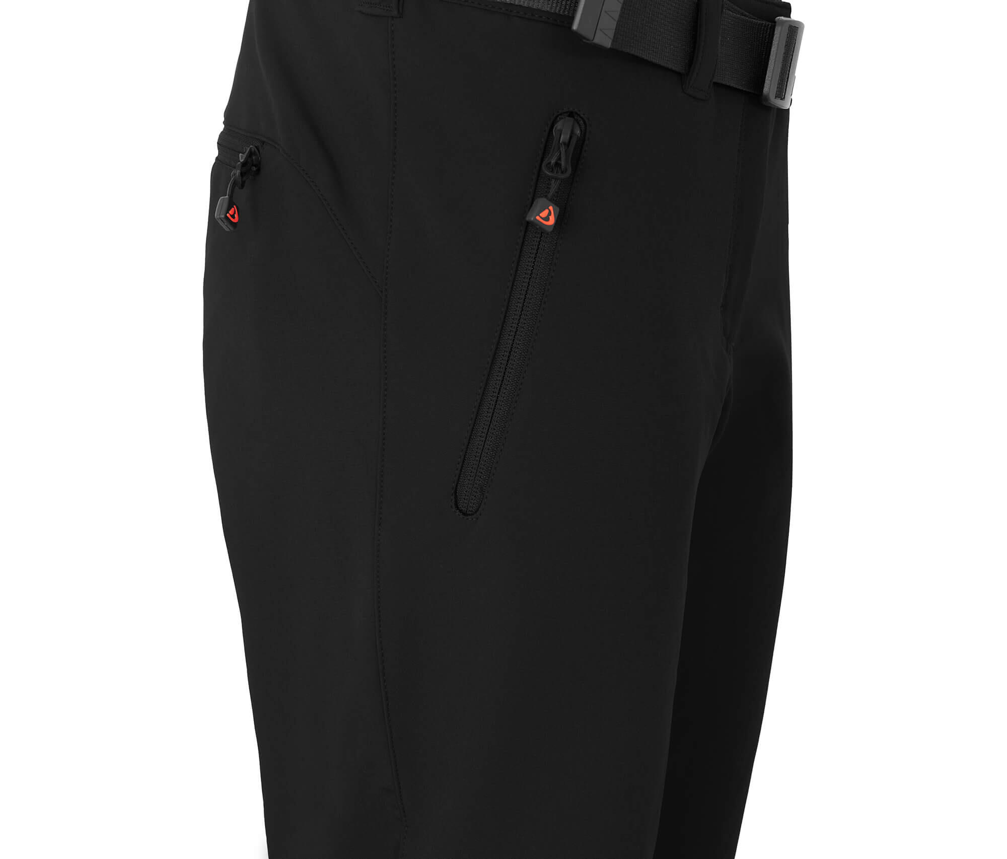 Damen Winter Softshellhose warm, Innenfleece, recycelt Schwarz 3/6