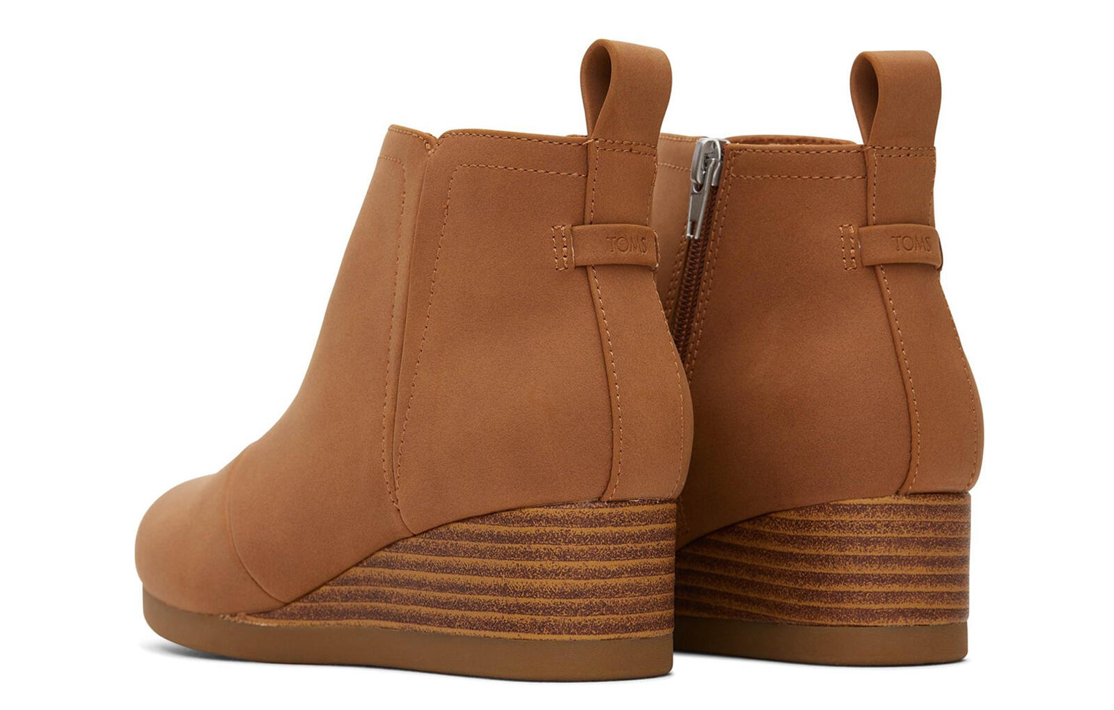 Toms Clare Girls Booties - PU Nubuck and Textile Mid Boots, Zip Closure 3/4
