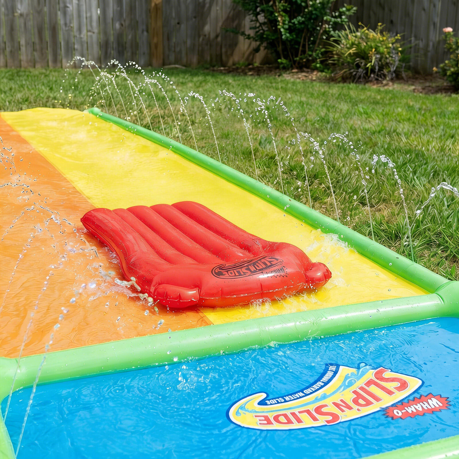 Slip N Slide Tobogán Acuático 5,5m Carril Doble con Piscina & Bodyboards 2 5/7
