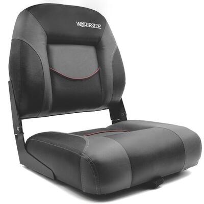Waterside Luxus Low Back sedile barca nero/grigio