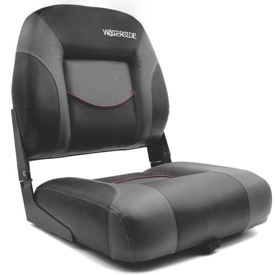 Waterside Luxus Low Back sedile barca nero/grigio