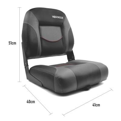 Waterside Luxus Low Back Boatseat - Zwart/Grijs - Bootstoel 6/6
