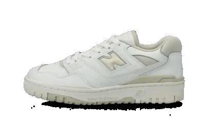 Schoenen - basketbal - unisex - model 550 - effen, lederen bovenwerk - wit/beige