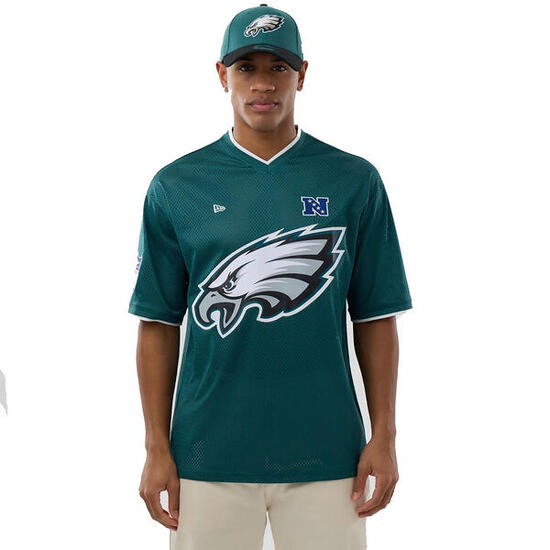 New Era Herren T-Shirt Mesh Oversized NFL Philadelphia Eagles Logo