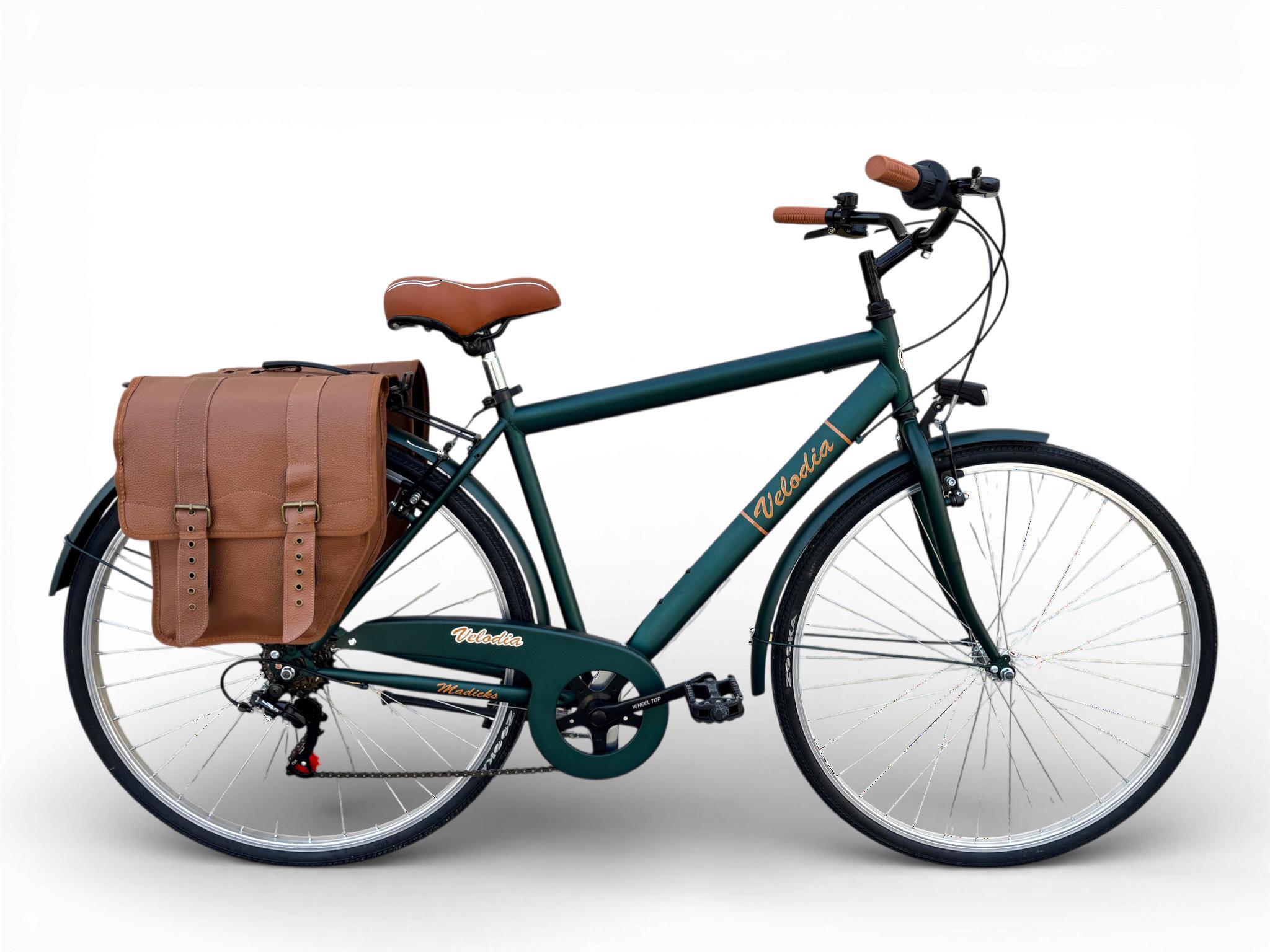 Coppia Borse Posteriori Bicicletta Similpelle Marrone Stile Vintage Classico 3/7